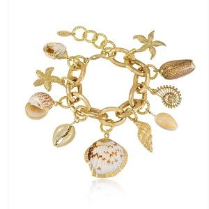 Ettika Shell Mermaid Tears 18K Plated Bracelet NWOT